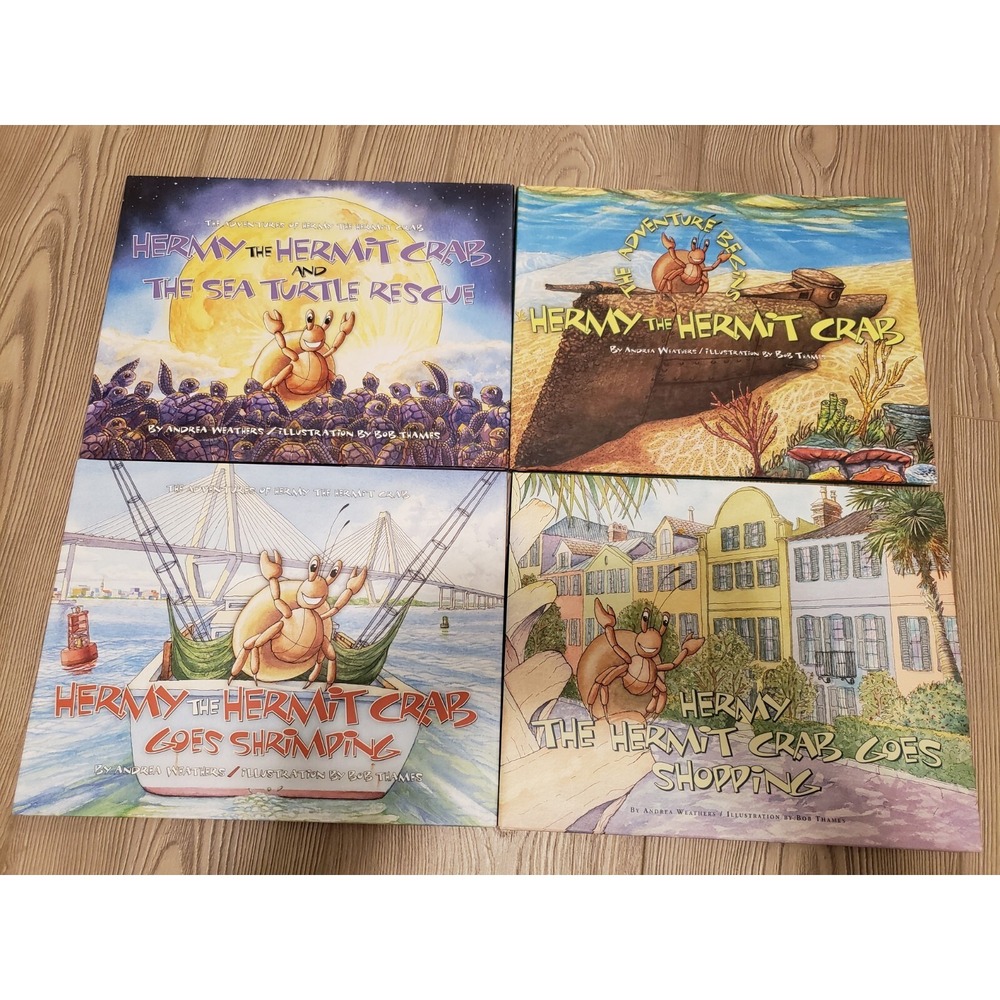 Lot Of 4 Hermy The Hermit Crab Books Andrea Weathers Bob thames‎ adventures